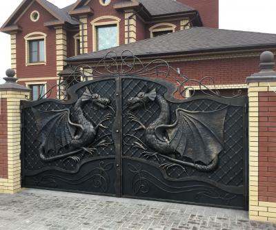 Кованые  распашные ворота изготовлены в 2019  п.Б.Козино Нижегородская область 